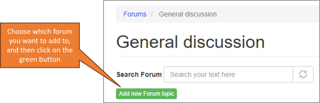 screenshot showing the &quot;Add new Forum topic&quot; button