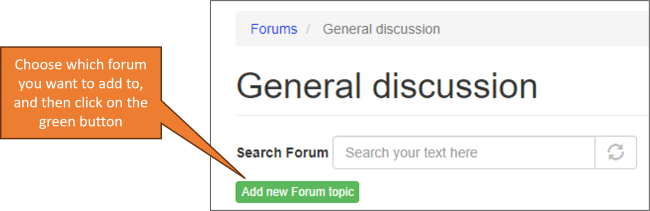 screenshot showing the "Add new Forum topic" button